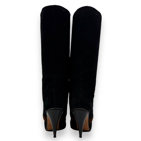 1960's Italian PANCALDI for ERIC COUTURE black and brown suede knee high boots - Picture 4 of 16